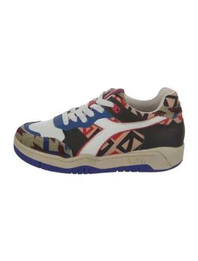 Pre-owned Pierre-louis Mascia Canvas Printed Sneakers In White