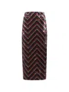 Pierre-louis Mascia Zigzag-pattern Maxi Skirt In Red