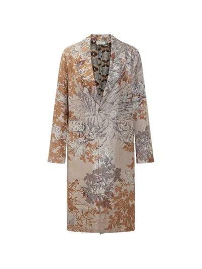 Pierre-louis Mascia Cialda Fantasia Floral Coat In Neutral