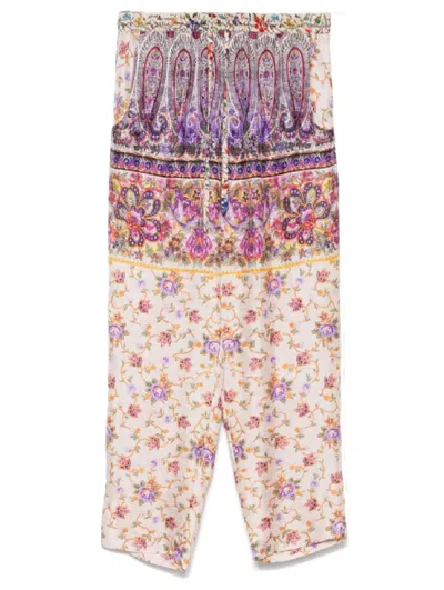 Pierrelouis Mascia Cropped Multi-patterned Aloe Trousers
