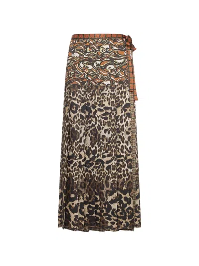 Pierre-louis Mascia Doxgr Pleated Maxi Skirt In Brown