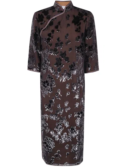 Pierre-louis Mascia Vefio Dress In Brown