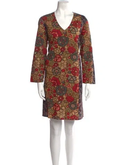 Pre-owned Pierre-louis Mascia Floral Print Knee-length Dress In Multi