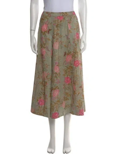 Pre-owned Pierre-louis Mascia Floral Print Long Skirt In Neutral