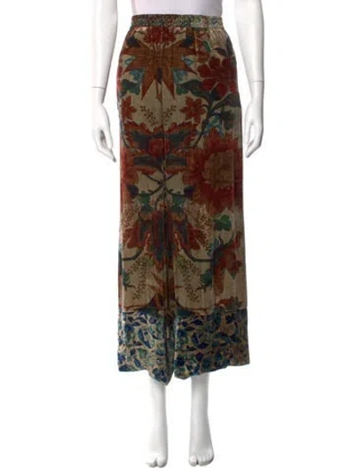 Pre-owned Pierre-louis Mascia Floral Print Wide Leg Pants In Green