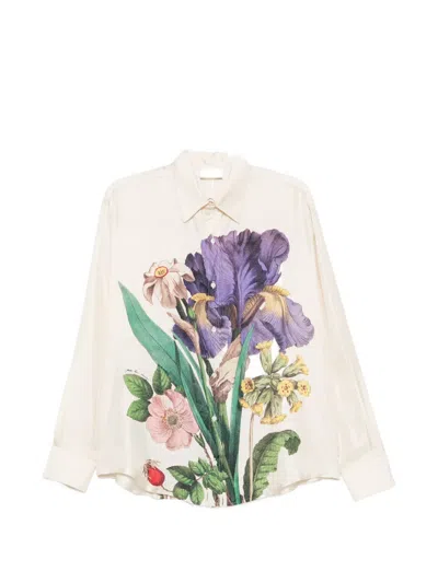 Pierre-louis Mascia Floral-print Silk Shirt In Multi