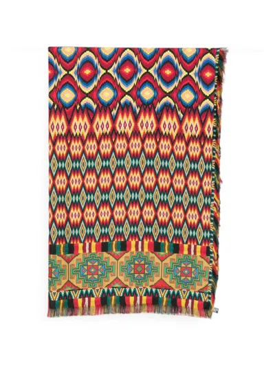 Pierre-louis Mascia Geometric-print Fringed Scarf In Animal Print