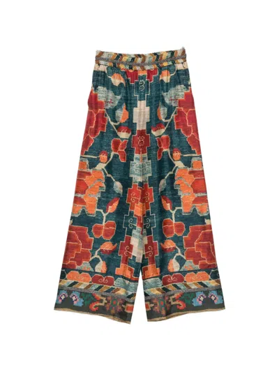 Pierre-louis Mascia Geometric-print Wide-leg Pants In Multi