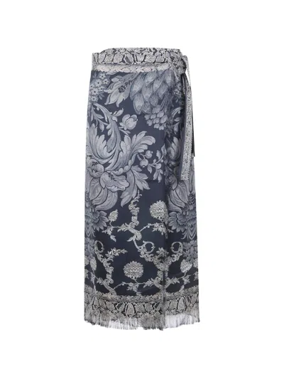 Pierre-louis Mascia Jacquard-woven Fringed Midi Skirt In Multi