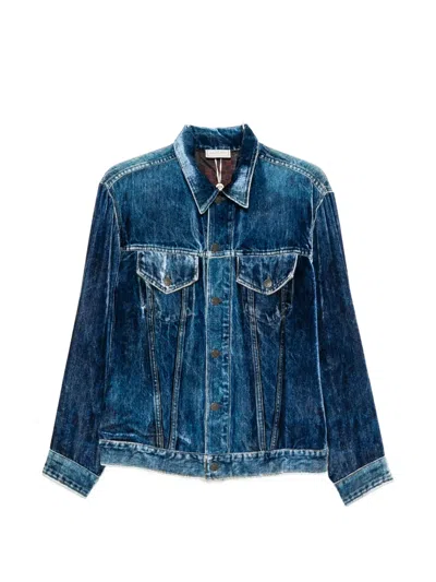 Pierre-louis Mascia Pierre Louis Mascia Velvet Effect Buttoned Shirt In Blue