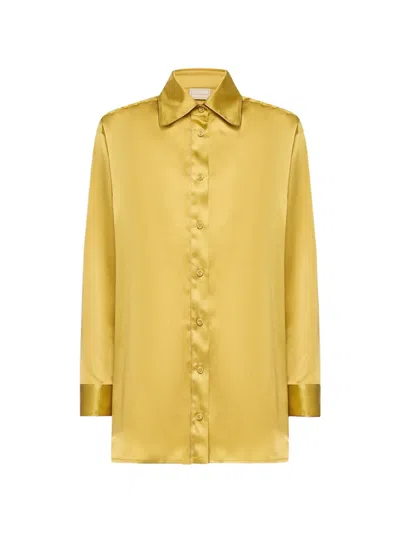 Pierre-louis Mascia Mutka Silk Shirt In Yellow