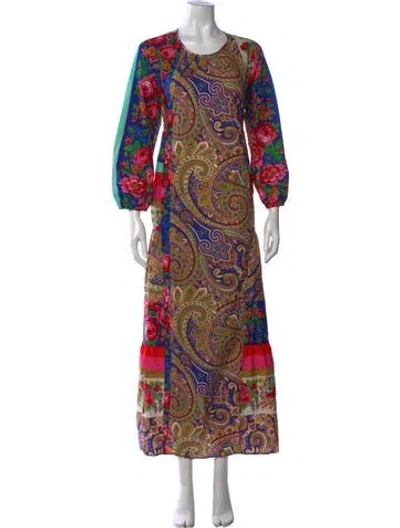 Pre-owned Pierre-louis Mascia Paisley Print Long Dress In Multicolor