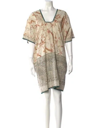 Pre-owned Pierre-louis Mascia Paisley Print Mini Dress In Neutral