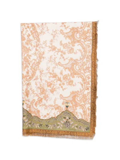 Pierre-louis Mascia Paisley-print Fringed Scarf In Brown