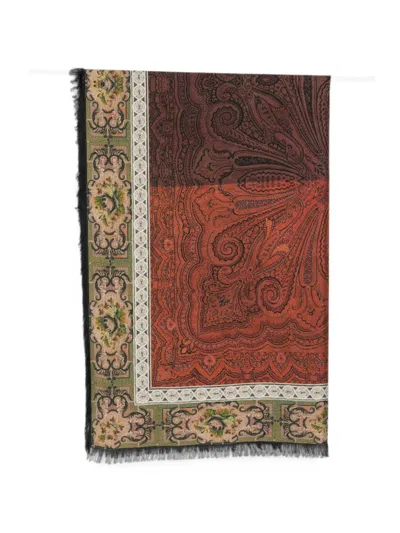 Pierre-louis Mascia Paisley-print Fringed Scarf In Multi