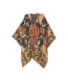 Pierre-louis Mascia Pancake Abstract-pattern Blanket-stitch Cape In Brown