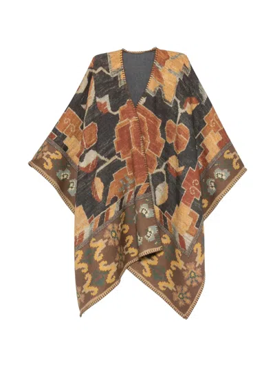 Pierre-louis Mascia Pancake Abstract-pattern Blanket-stitch Cape In Multi