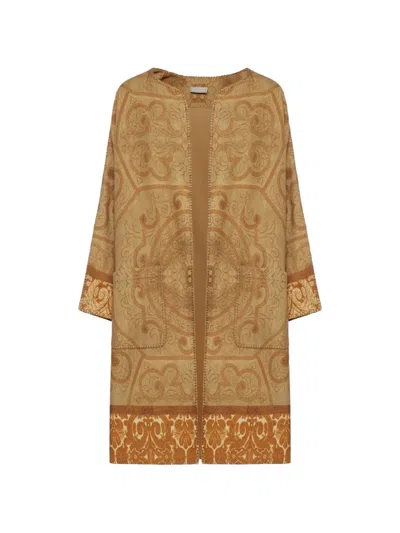 Pierre-louis Mascia Pancake Paisley-pattern Kimono In Brown