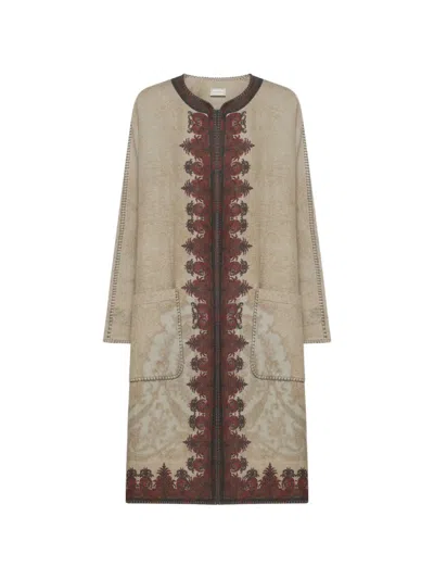 Pierre-louis Mascia Pancake Paisley-print Wool Kimono In Neutral