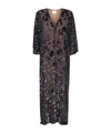 Pierre-louis Mascia Patchwork-pattern Burnout-effect Maxi Dress In Black