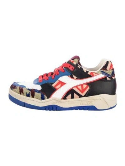Pre-owned Pierre-louis Mascia Patterned Athletic Sneakers In Blue