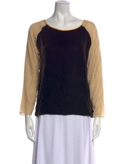 Pre-owned Pierre-louis Mascia Patterned Crew Neck Top In Black