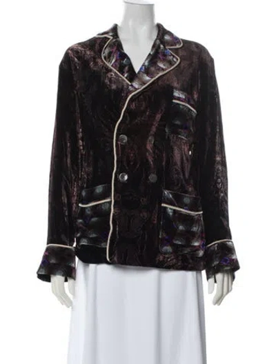 Pre-owned Pierre-louis Mascia Patterned Jacket In Purple