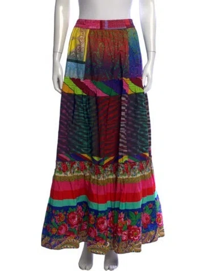 Pre-owned Pierre-louis Mascia Patterned Long Skirt In Multi