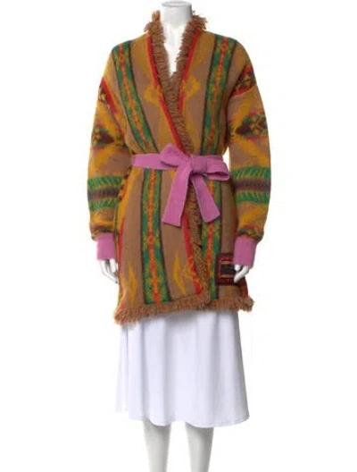 Pre-owned Pierre-louis Mascia Patterned Open Front Sweater In Multi