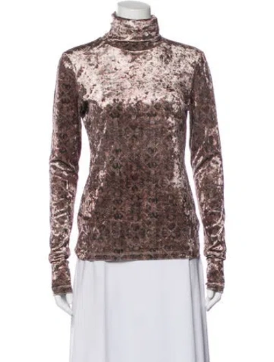 Pre-owned Pierre-louis Mascia Patterned Turtleneck Top W/ Tags In Multi