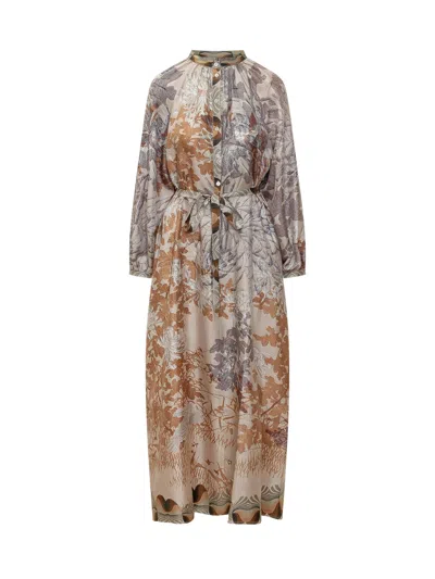 Pierre-louis Mascia Pierre Louis Mascia Chic Lungo Suit With Belt In Fantasia