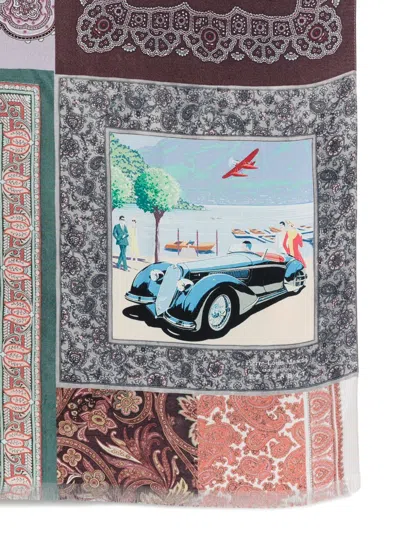 Pierre-louis Mascia Pierre Louis Mascia Lago Di Como Silk Printed Scarf In Neutral