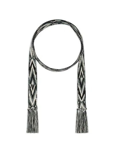 Pierre-louis Mascia Pierre Louis Mascia Printed Silk Belt In Black