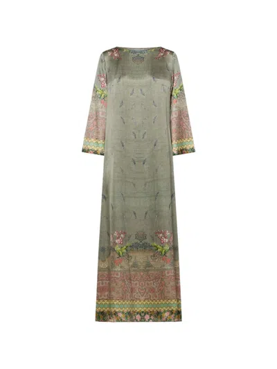 Pierre-louis Mascia Pierre Louis Mascia Printed Silk Dress In Green