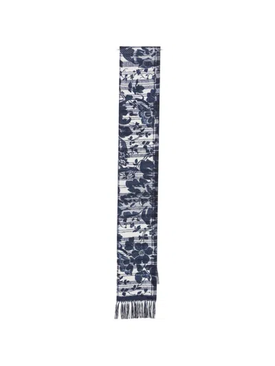 Pierre-louis Mascia Pierre Louis Mascia Printed Silk Scarf In Blue