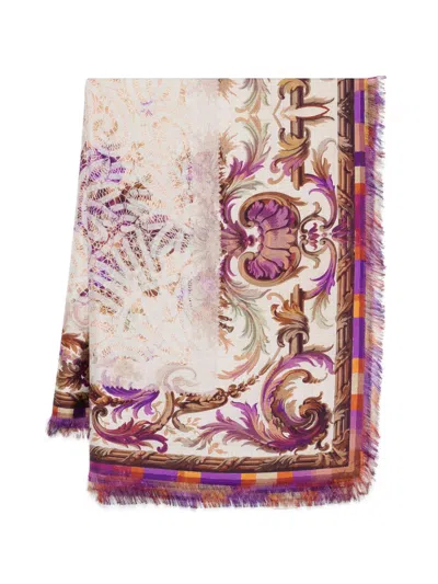 Pierre-louis Mascia Pierre Louis Mascia Printed Silk Stole In Purple