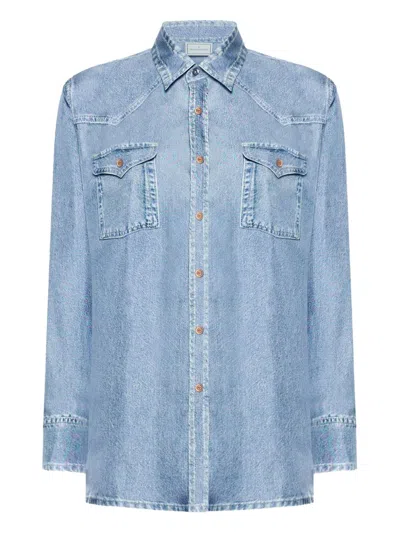 Pierre-louis Mascia Pierre Louis Mascia Silk Shirt In Blue