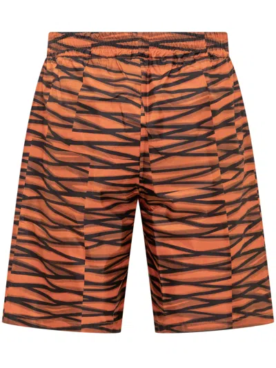 Pierre-louis Mascia Pierre Louis Mascia Stampaint Mini Shorts In Arancio