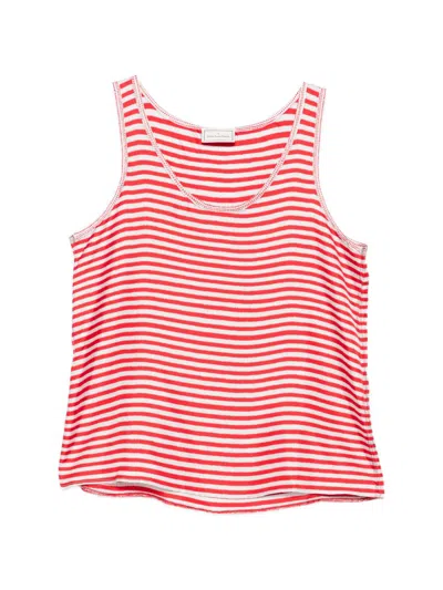 Pierre-louis Mascia Pierre Louis Mascia Striped Silk Top In Red