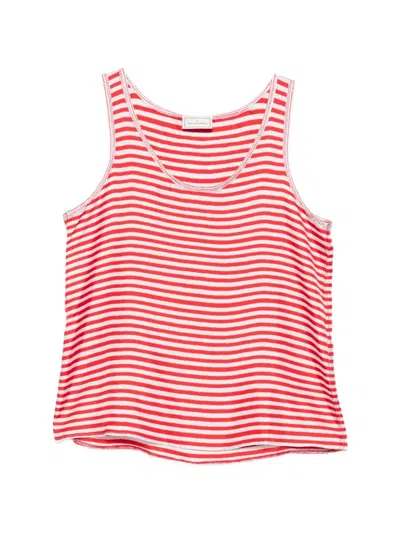 Pierre-louis Mascia Pierre Louis Mascia Striped Silk Top In Red