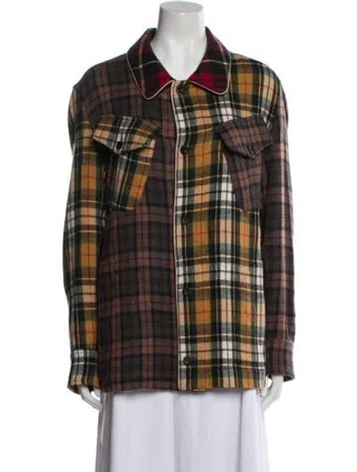 Pre-owned Pierre-louis Mascia Plaid Print Jacket In Brown