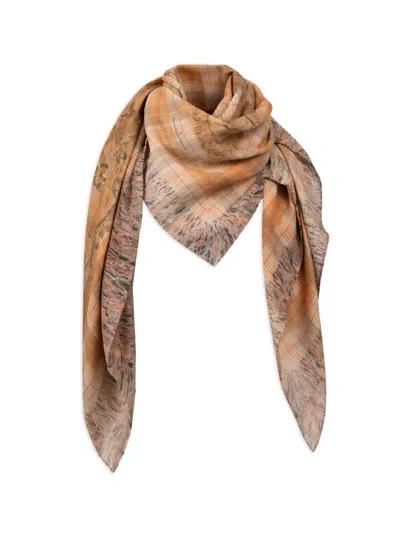 Pierre-louis Mascia Plaid-check Scarf In Brown