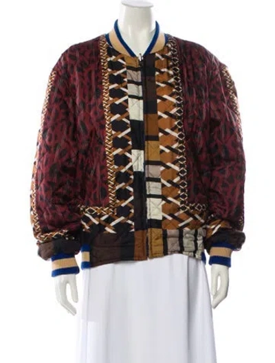 Pre-owned Pierre-louis Mascia Printed Bomber Jacket In Red