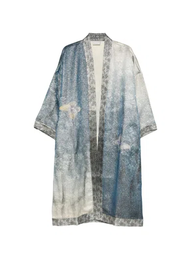 Pierre-louis Mascia Printed Kimono Jacket In Blue