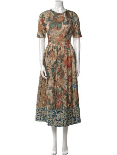 Pre-owned Pierre-louis Mascia Printed Long Dress In Multi