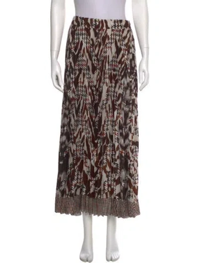 Pre-owned Pierre-louis Mascia Printed Midi Length Skirt W/ Tags In Brown