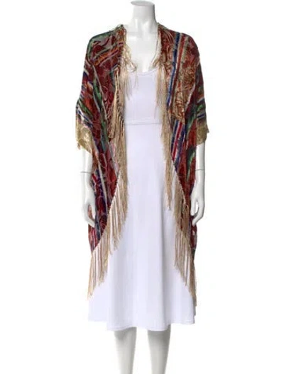 Pre-owned Pierre-louis Mascia Printed Open Front Sweater In Multi