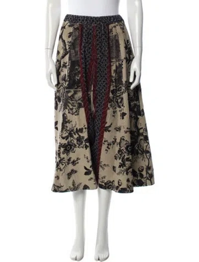 Pre-owned Pierre-louis Mascia Printed Wide Leg Pants In Multi