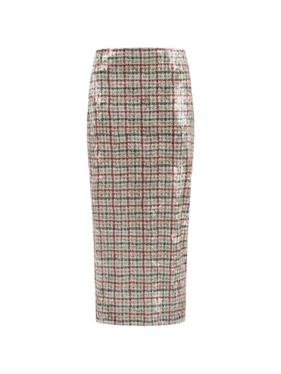 Pierre-louis Mascia Ranat Plaid Pencil Skirt In Neutral