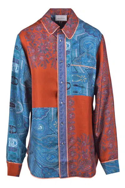 Pierre-louis Mascia - Shirt - 470089 - Blue/ruggine In Multi